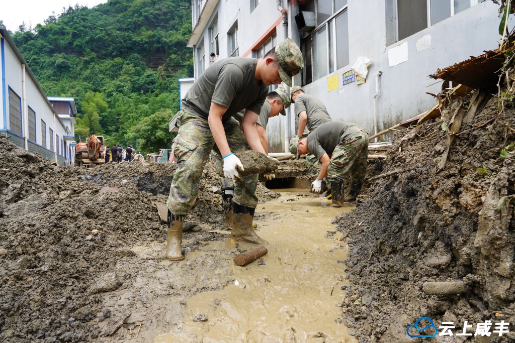 咸丰民兵抗洪抢险